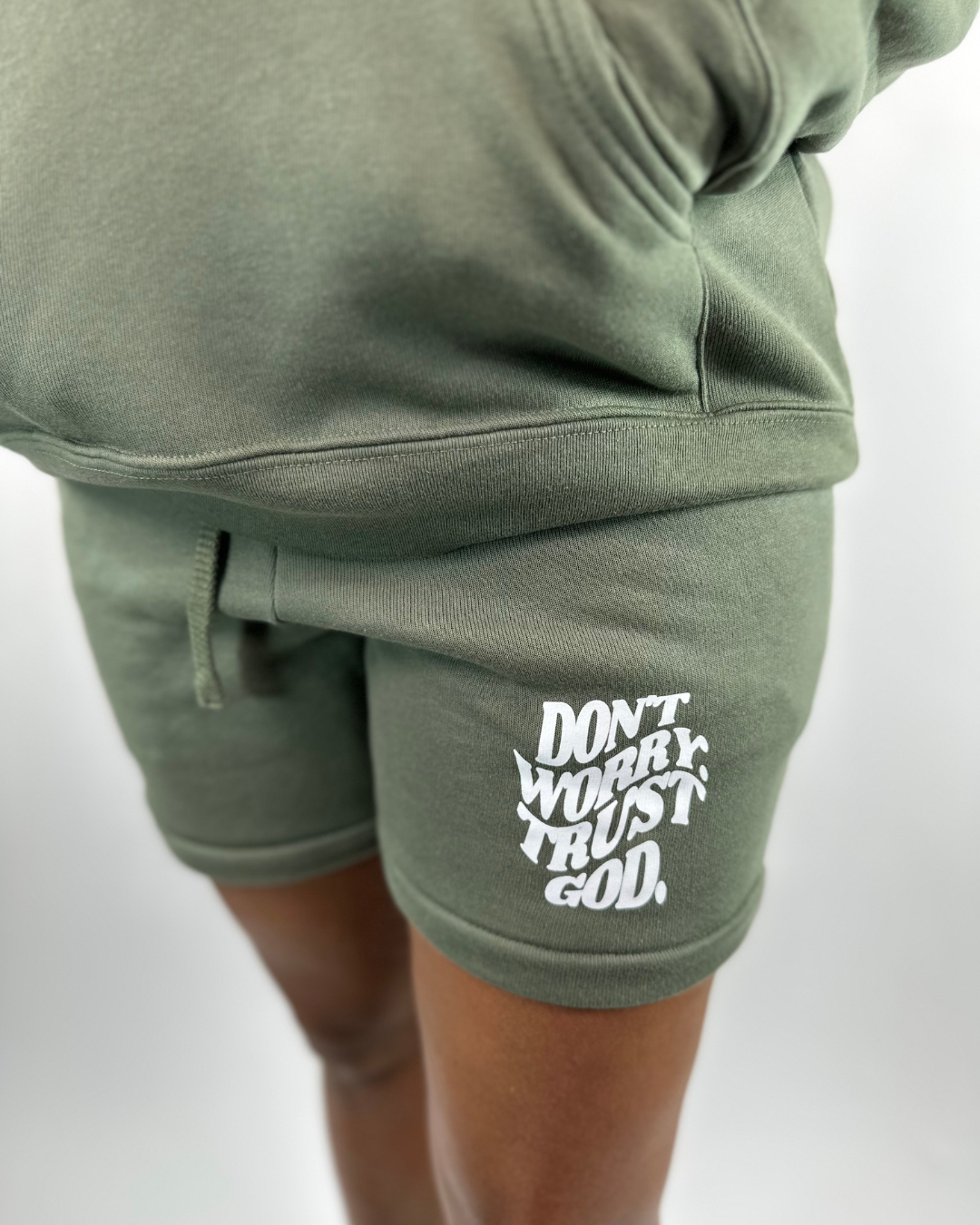 Don't Worry - Olive Sweat Suit / Shorts