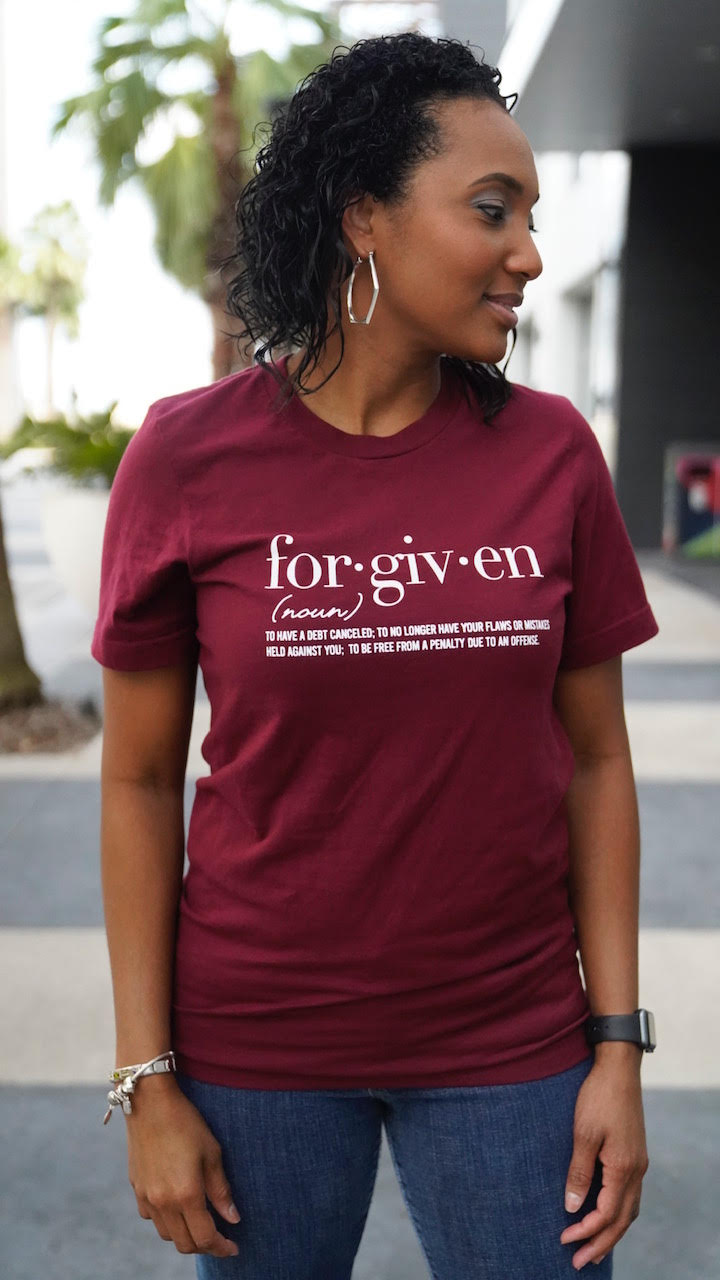Truly Forgiven - Maroon Tee