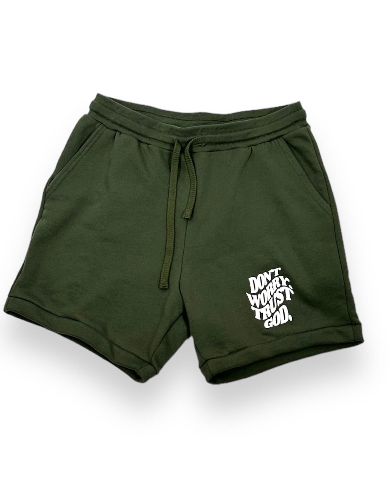 Don't Worry - Olive Sweat Suit / Shorts