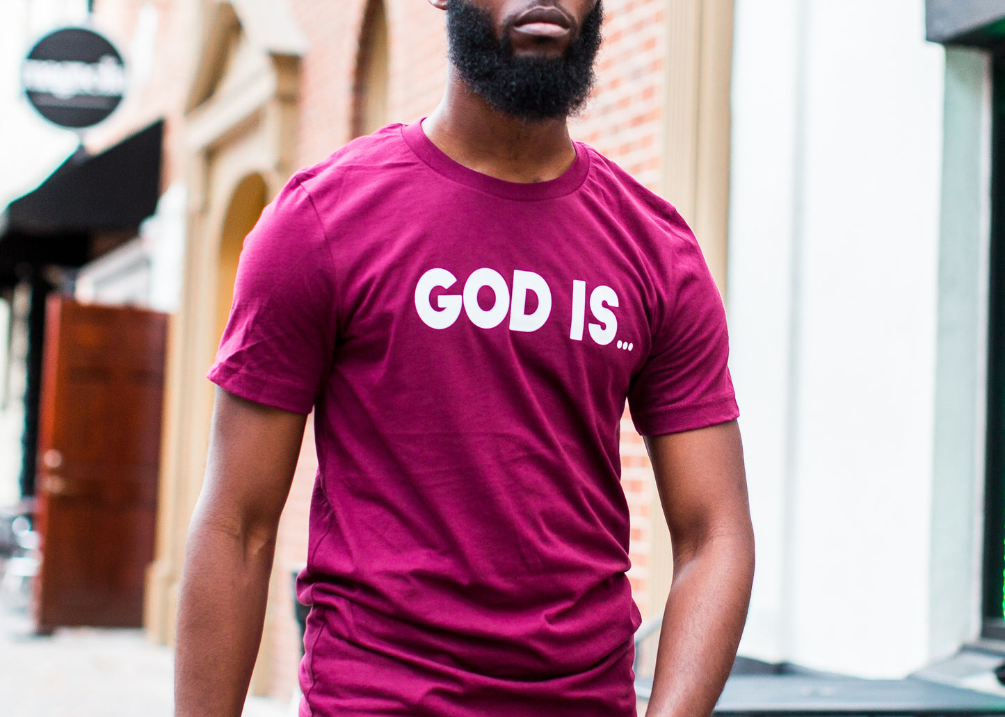 God Is... - Maroon Tee